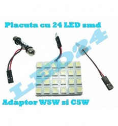 Placuta cu 24 led, cu adaptor w5w si c5w